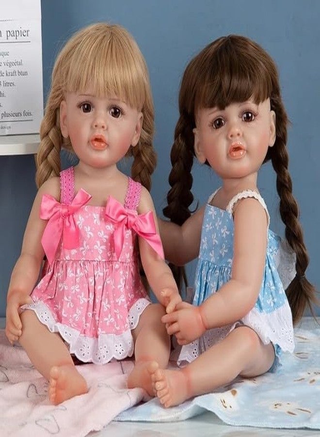 JRS TRADERS Reborn Baby Dolls,Reborn Doll Kit Lifelike Baby Doll Silicone Limbs&Head Silicone Vinyl Baby Toy for Christmas for Birthday(Brown Eyed Doll) - Image 5